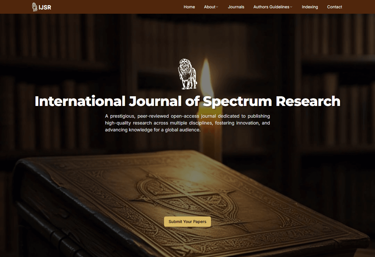 International Journal of Spectrum Research homepage with journal title and mission statement
